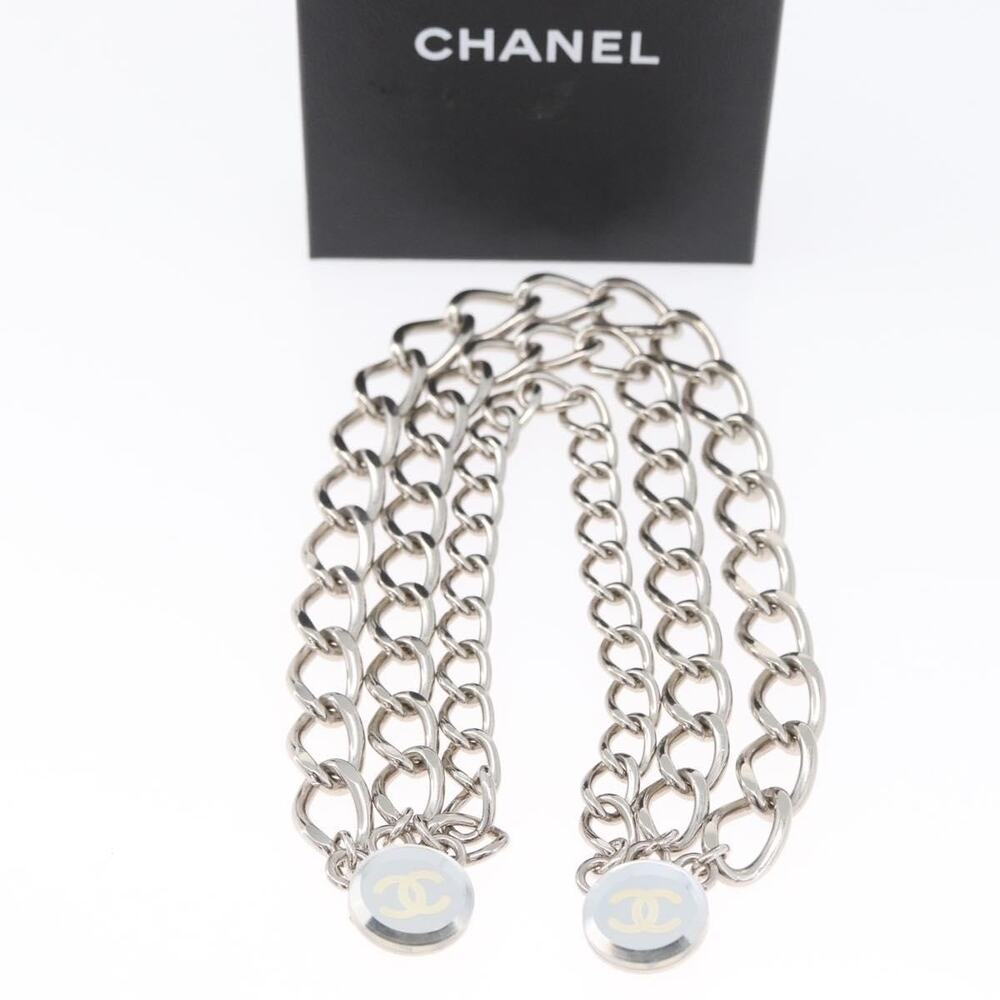 Chanel Metal CC Logo Chain Clip For Costumes Belt Silver